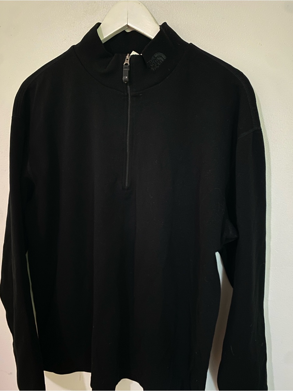 The North Face Men's Black Quarter Zip Pullover Fleece Flight Series polyester